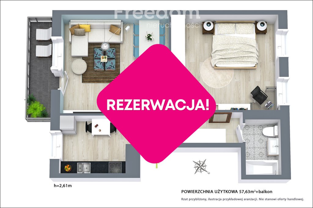 Mieszkanie dwupokojowe na sprzedaż Warszawa, Ursynów, Pięciolinii  58m2 Foto 12