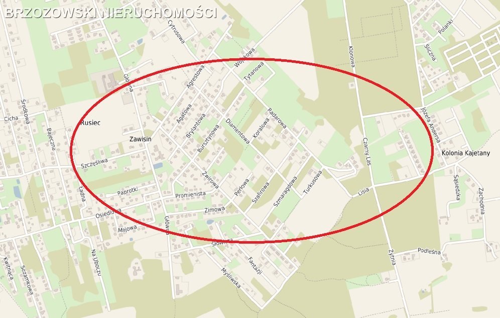 Działka budowlana na sprzedaż Rusiec  1 400m2 Foto 1