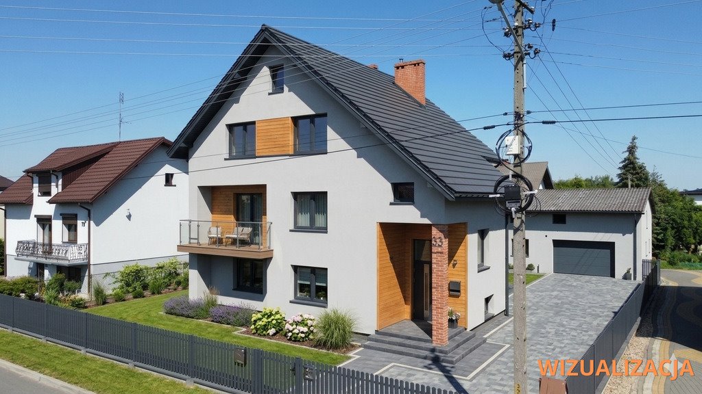 Dom w stanie surowym otwartym z garażem i dużą działką Rusiec, Polna  129m2 Foto 1