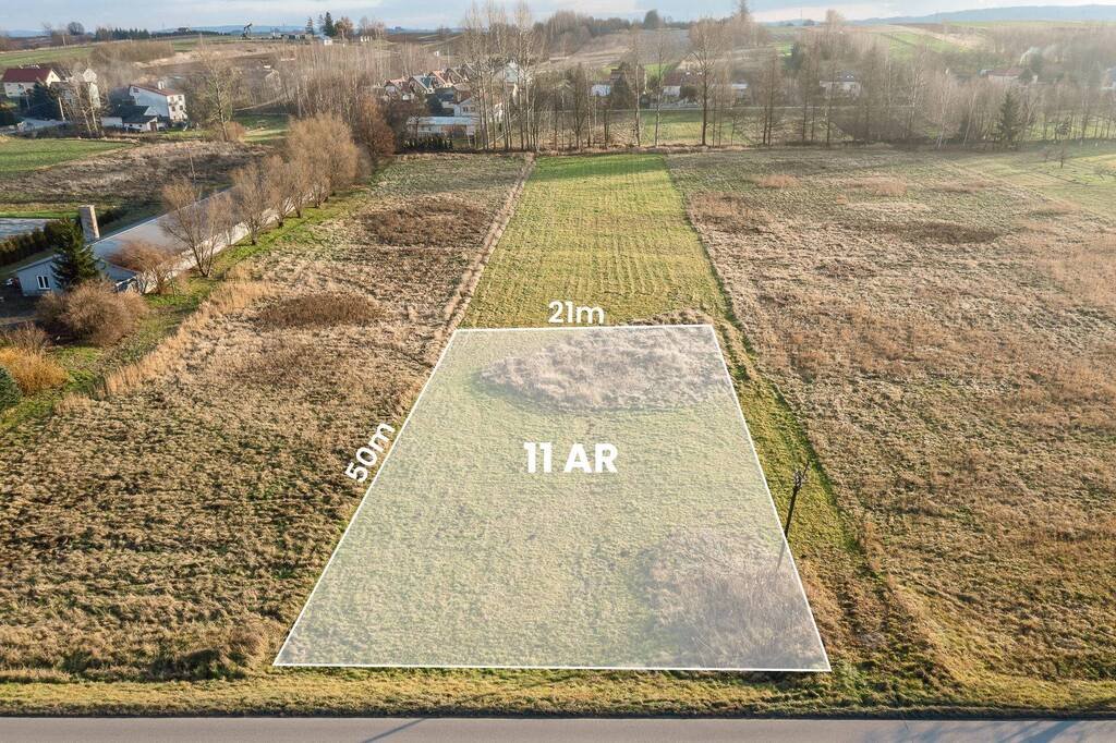 Działka budowlana 11 arów w Zgłobieniu – spokój i bliskość Rzeszowa Zgłobień  1 100m2 Foto 1