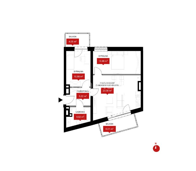 Mieszkanie trzypokojowe na sprzedaż Wrocław, Kleczków, Władysława Reymonta  58m2 Foto 1