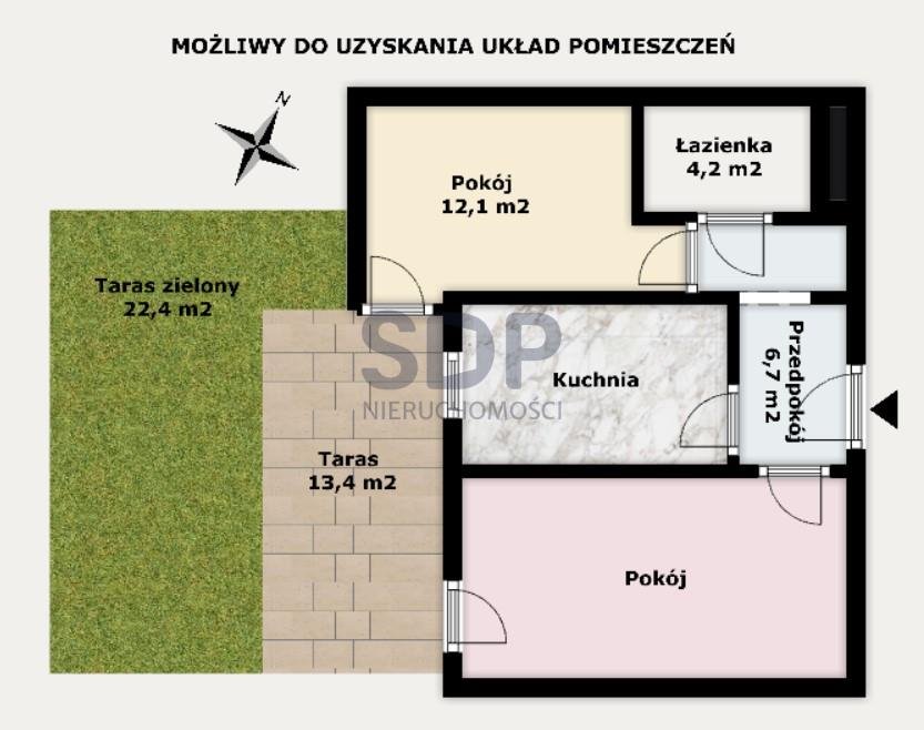Mieszkanie dwupokojowe na sprzedaż Wrocław, Krzyki, Krzyki, Wichrowa  49m2 Foto 3