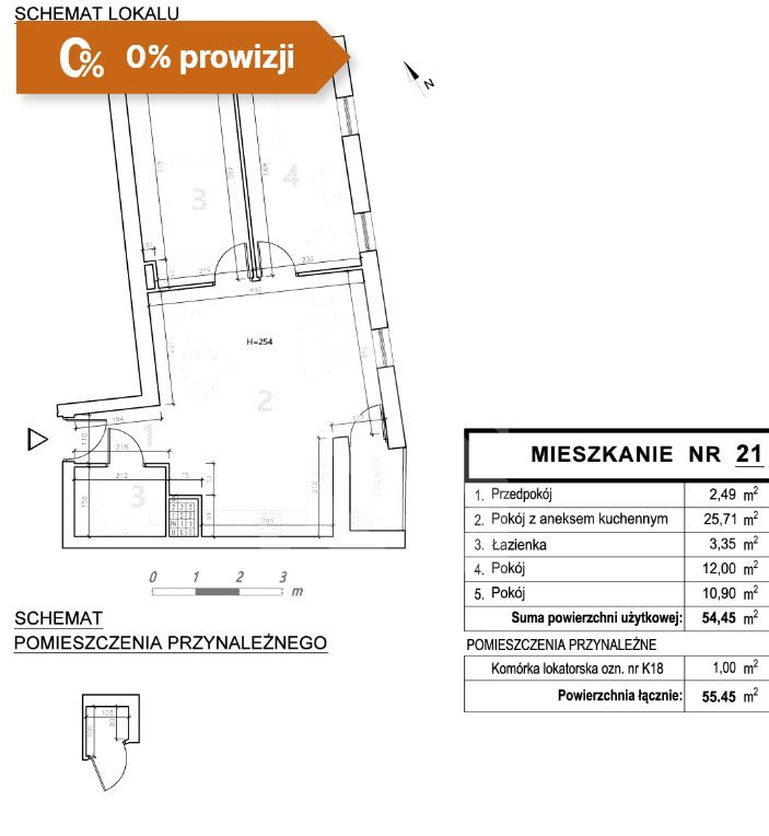 Mieszkanie trzypokojowe na sprzedaż Bydgoszcz, Szwederowo  54m2 Foto 4