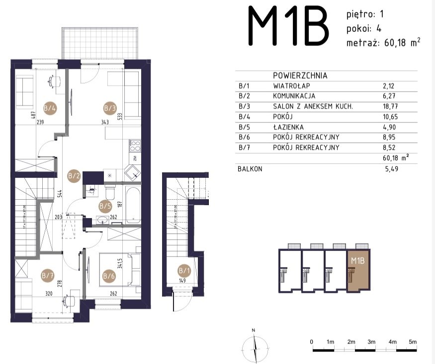 Mieszkanie czteropokojowe  na sprzedaż Świlcza  60m2 Foto 3