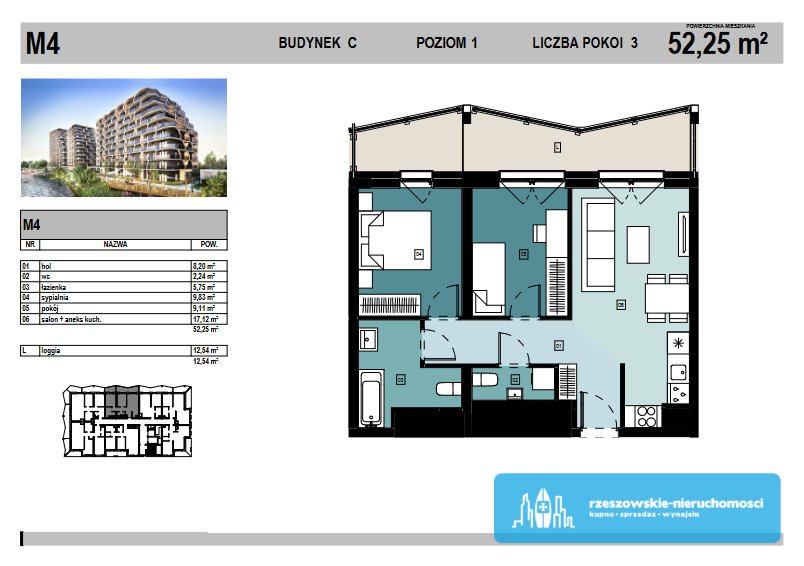 Mieszkanie trzypokojowe na sprzedaż Rzeszów, Eugeniusza Kwiatkowskiego  52m2 Foto 18