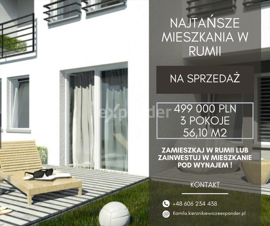 Mieszkanie trzypokojowe na sprzedaż Rumia  56m2 Foto 1