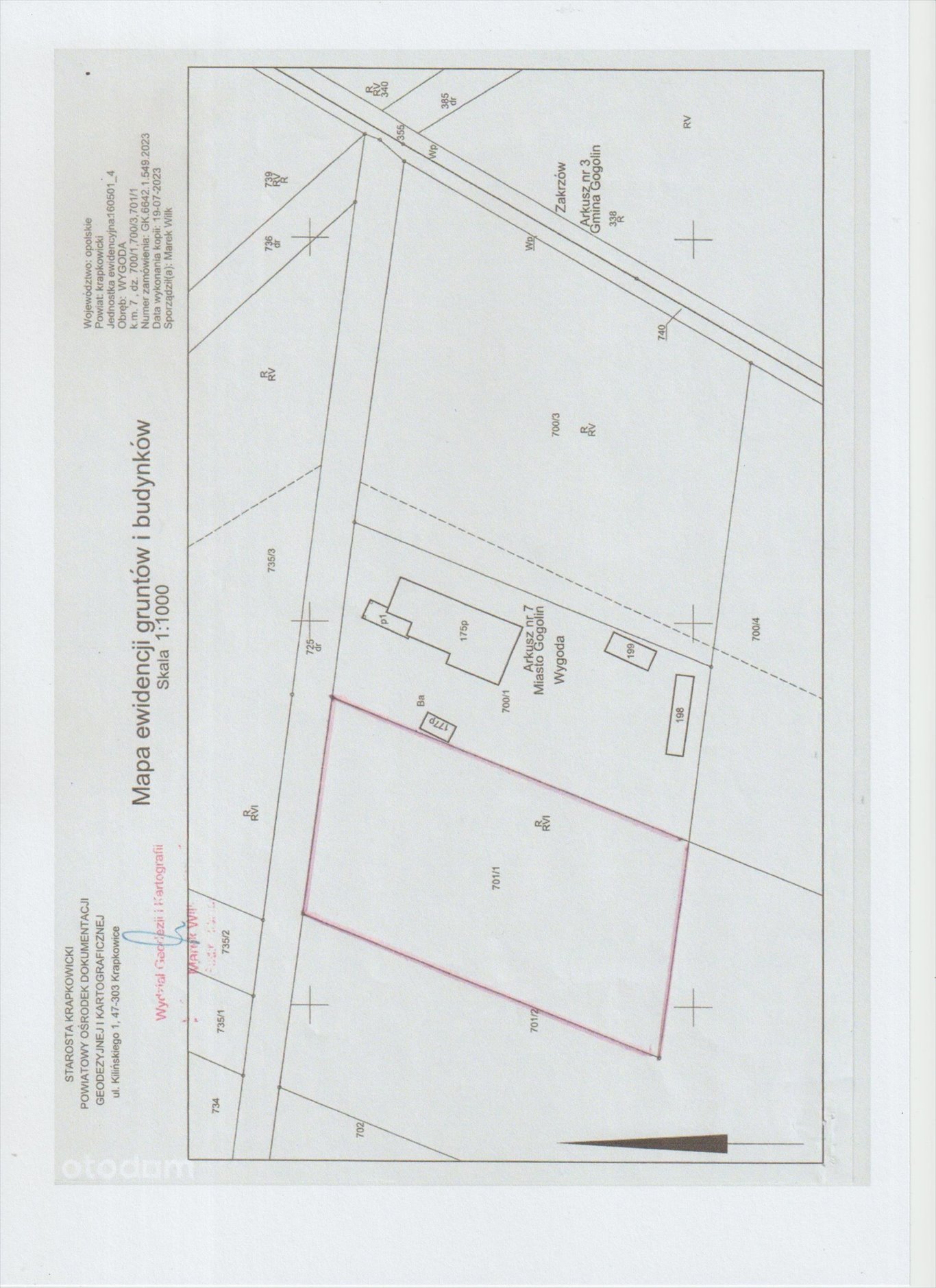 Sprzedam działkę przemysłową 553 m² w Gogolinie z potencjałem inwestycyjnym Gogolin  553m2 Foto 1