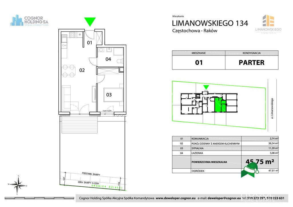 Mieszkanie dwupokojowe na sprzedaż Częstochowa, Raków, Limanowskiego  46m2 Foto 14