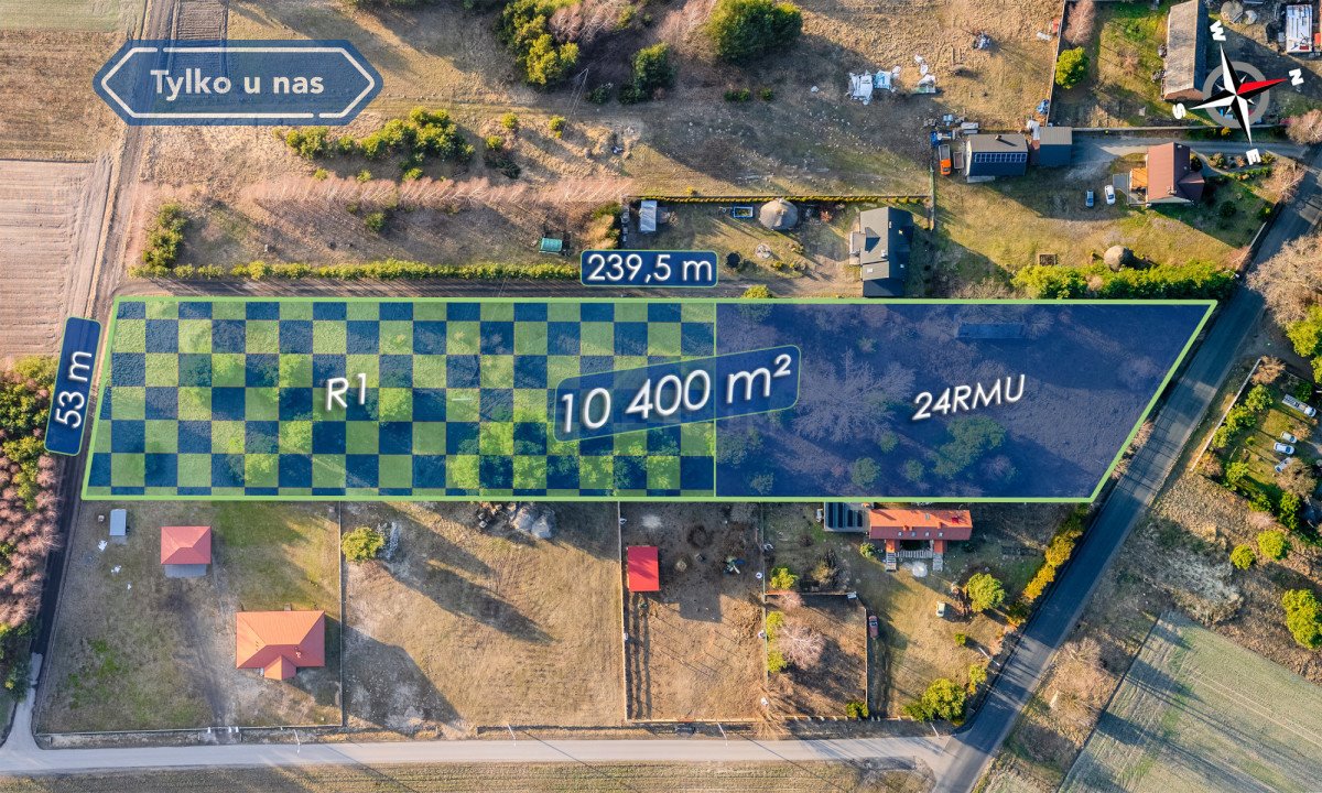 Działka 10 400 m² z mediami, spokojna okolica Podlesie  10 400m2 Foto 1
