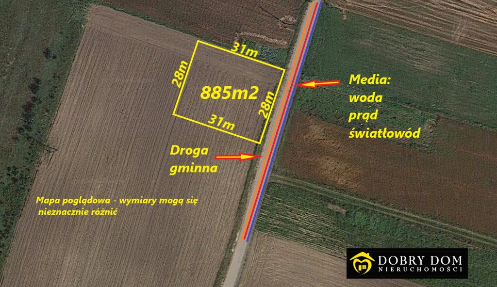 Działka budowlana na sprzedaż Dobrzyniewo Duże  885m2 Foto 1