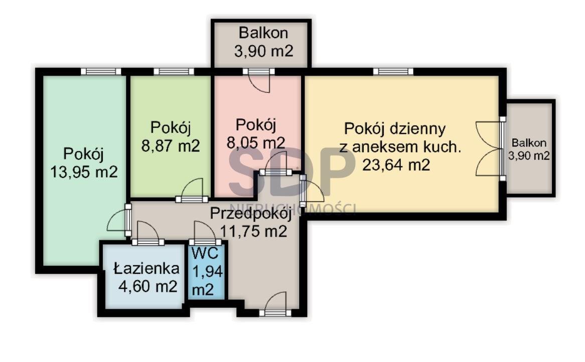 Mieszkanie czteropokojowe  na sprzedaż Wrocław, Krzyki, Jagodno, Buforowa  73m2 Foto 2