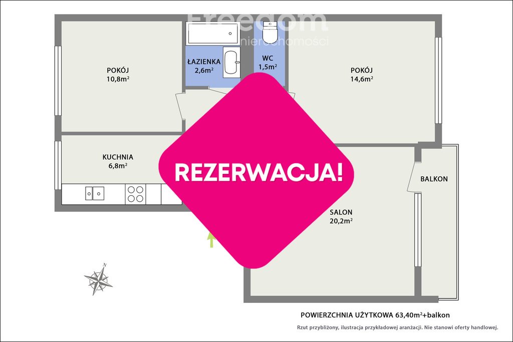 Mieszkanie trzypokojowe na sprzedaż Warszawa, Wilanów, Gubinowska  63m2 Foto 10