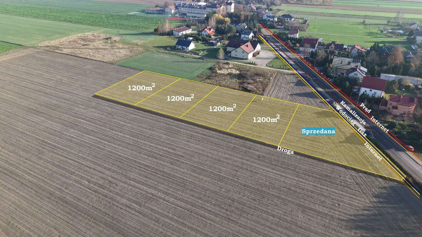 4 działki budowlane 1200 m² w Brześciu, spokojna okolica Brzeście  1 200m2 Foto 1