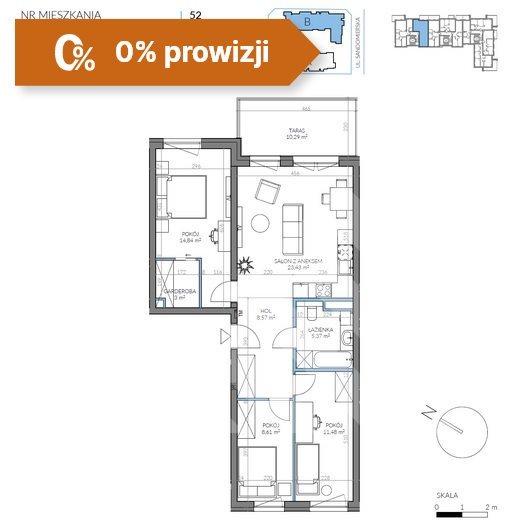 Mieszkanie czteropokojowe  na sprzedaż Bydgoszcz, Kapuściska  75m2 Foto 6