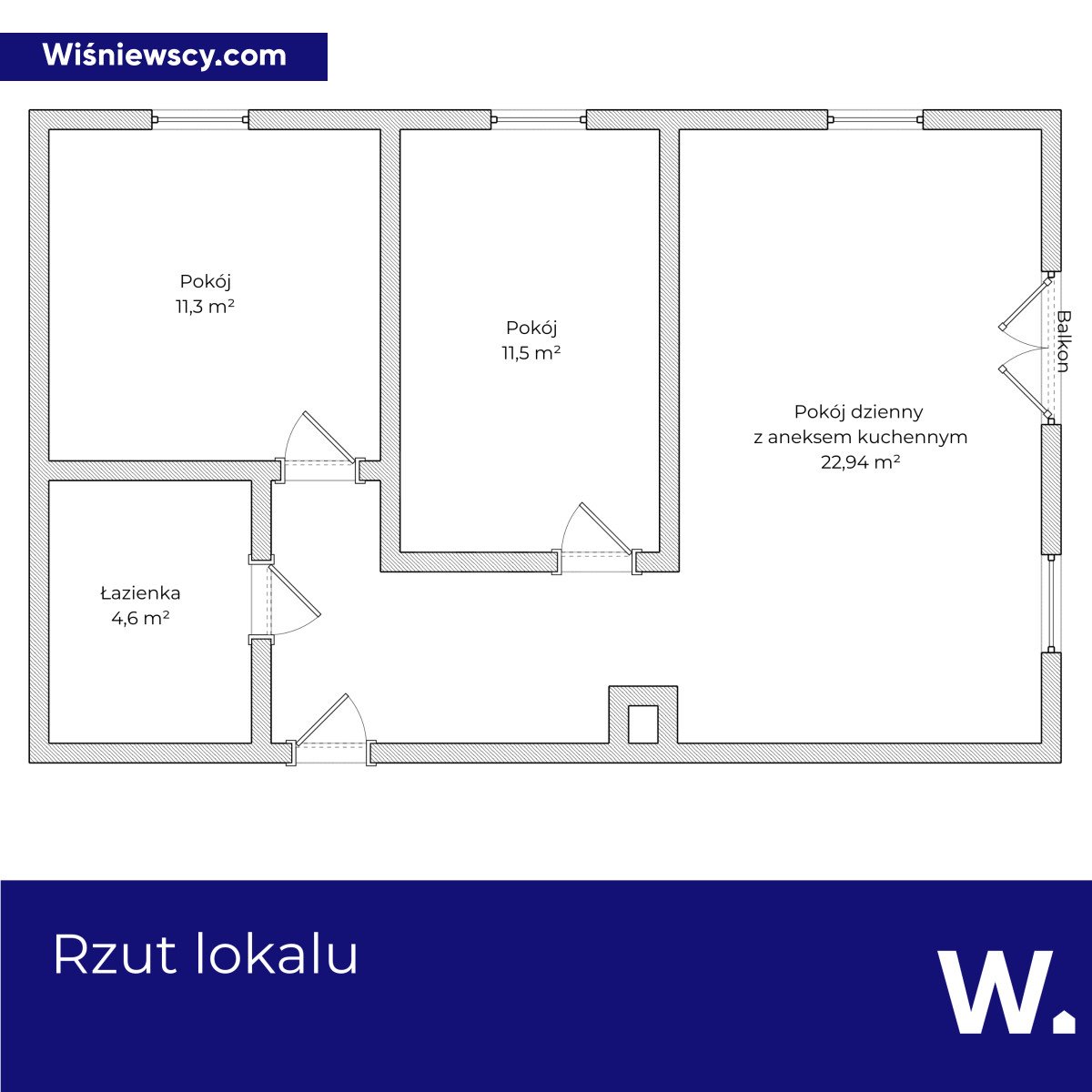 Mieszkanie trzypokojowe na sprzedaż Pruszcz Gdański, Wacława Rzewuskiego  58m2 Foto 9