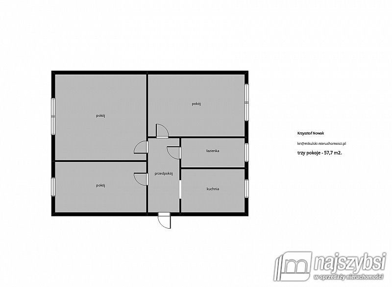 Mieszkanie trzypokojowe na sprzedaż Świnoujście, Centrum  58m2 Foto 16