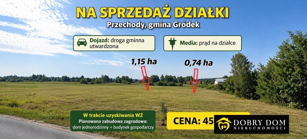 Dwie działki pod zabudowę w Przechodach - spokój i naturę Przechody  7 400m2 Foto 1