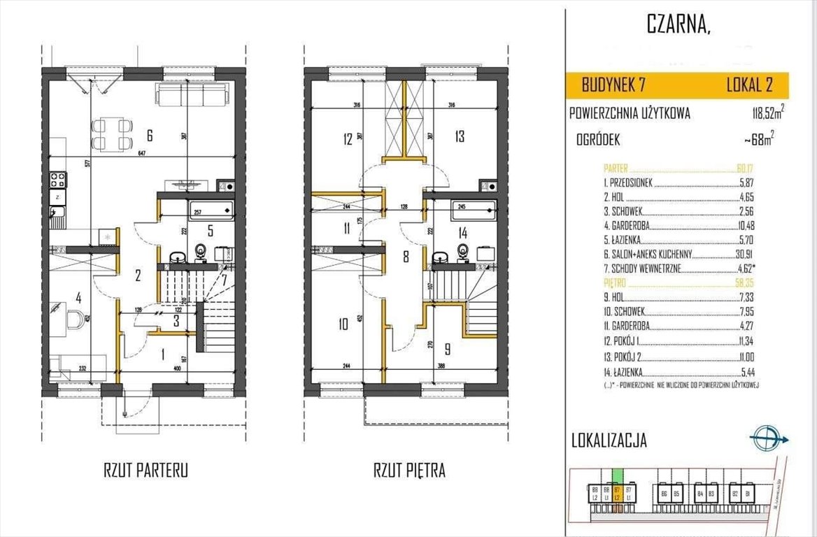 Mieszkanie trzypokojowe na sprzedaż Czarna  57m2 Foto 9