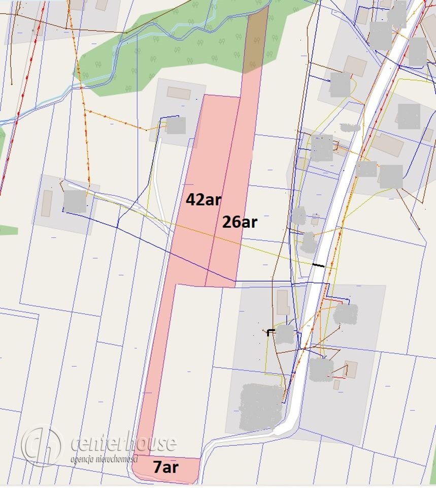 Działka 75 ar z drogą i mediami, pod zabudowę w Strażowie Strażów  7 500m2 Foto 1