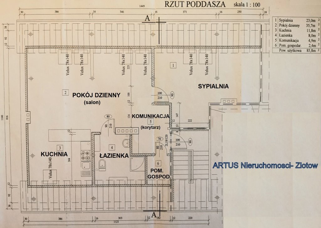 Mieszkanie dwupokojowe na sprzedaż Złotów  86m2 Foto 2