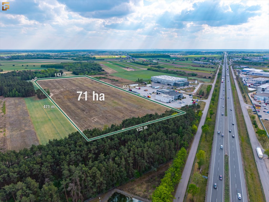 Działka 7,1 ha pod inwestycję z dostępem do S8 Karpin, Firmowa  71 000m2 Foto 1
