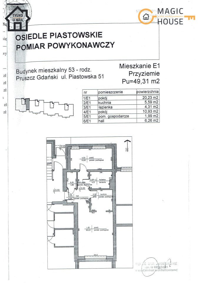 Mieszkanie dwupokojowe na sprzedaż Pruszcz Gdański, Piastowska  49m2 Foto 9