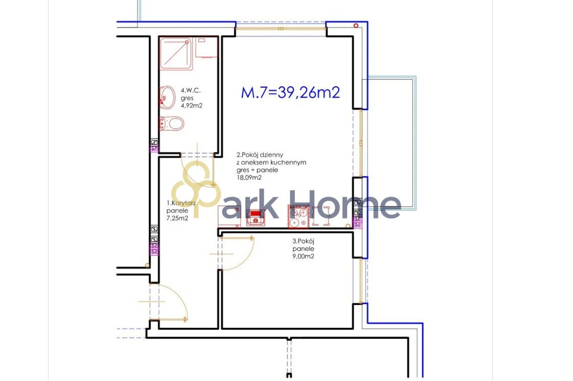 Mieszkanie dwupokojowe na sprzedaż Leszno  42m2 Foto 6