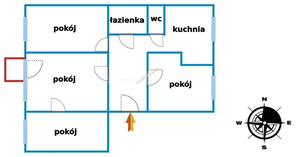 Mieszkanie czteropokojowe  na wynajem Pabianice, Piaski  58m2 Foto 17