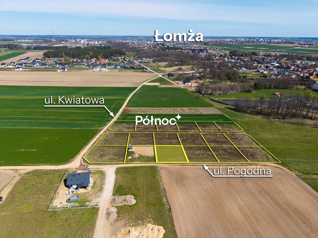 Działka budowlana 759 m² z widokiem, 5 min od Łomży Konarzyce, Kwiatowa  759m2 Foto 1