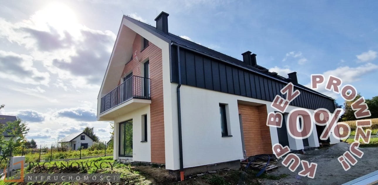 Nowoczesny dom bliźniak z garażem, tarasem i panelami fotowoltaicznymi Tomaszowice  124m2 Foto 1