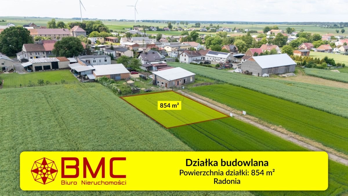 Działka budowlana 854 m² z mediami i możliwością podziału. Radonia  854m2 Foto 1