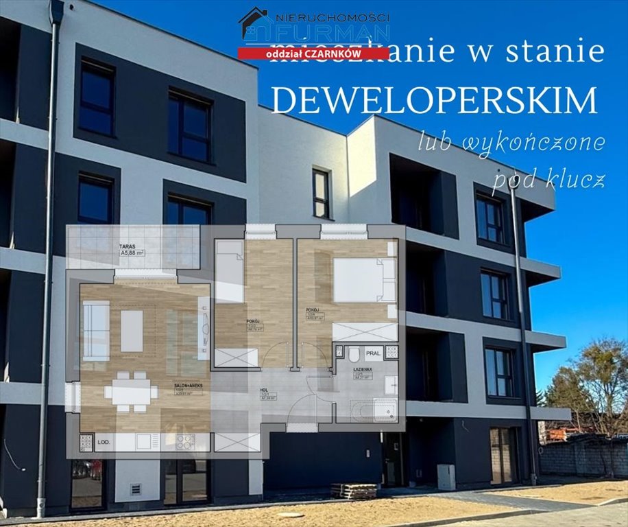 Sprzedam nowoczesne 3-pokojowe mieszkanie 53 m² z balkonem i komórką Trzcianka  53m2 Foto 1