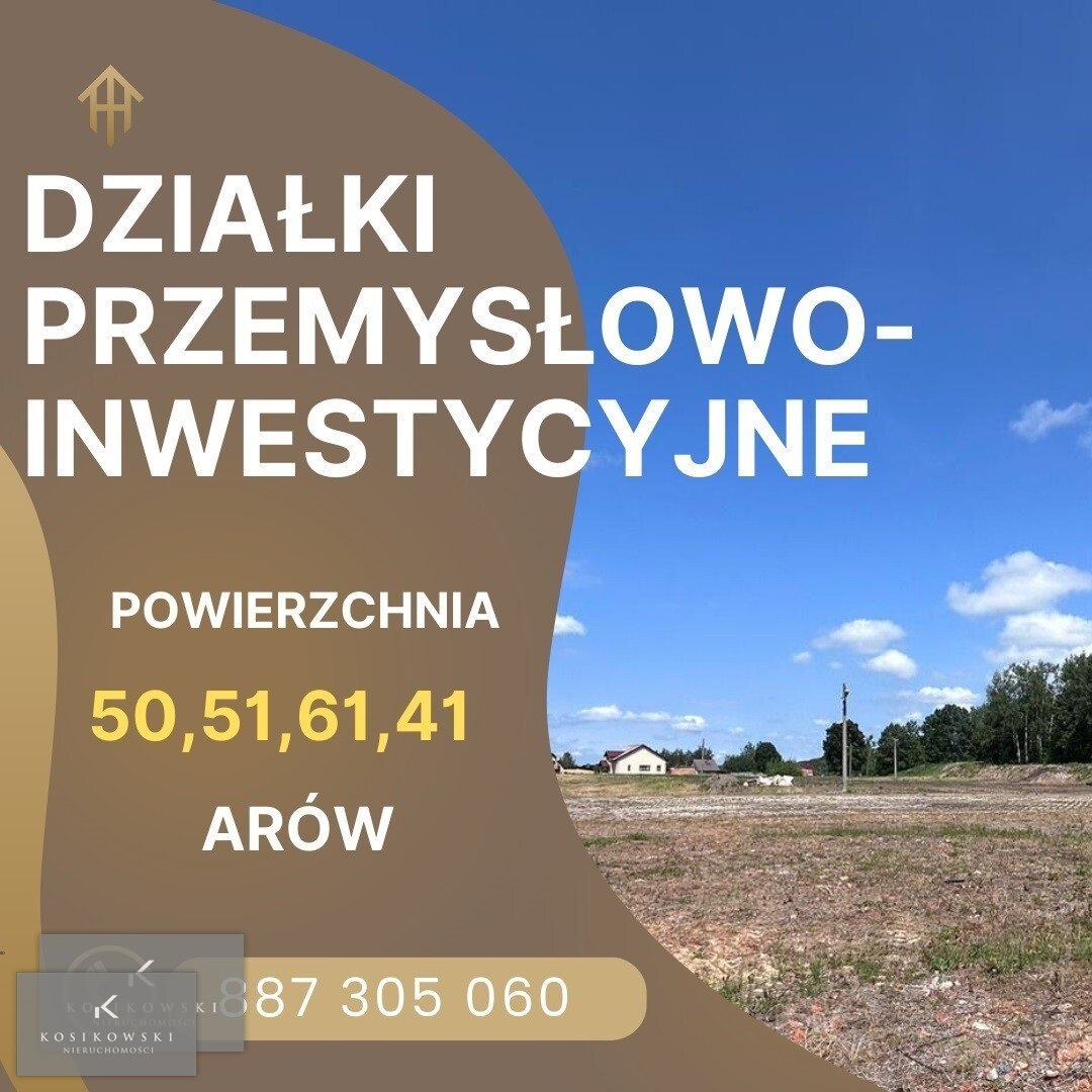 Działki produkcyjno-usługowe (5000 m²) w Pokoju (blisko drogi wojewódzkiej) Pokój, gmina Pokój  5 000m2 Foto 1