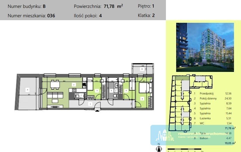 Mieszkanie czteropokojowe  na sprzedaż Rzeszów, Technologiczna  72m2 Foto 3