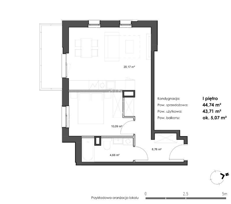 Mieszkanie dwupokojowe na sprzedaż Rumia  45m2 Foto 6