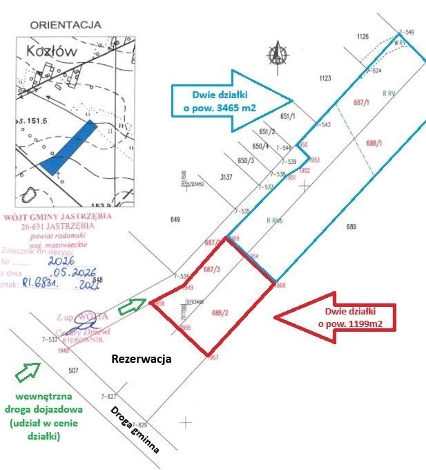 Działka pod zabudowę 1200 m² z mediami i szybkim dojazdem Kozłów, Kozłów  1 199m2 Foto 1