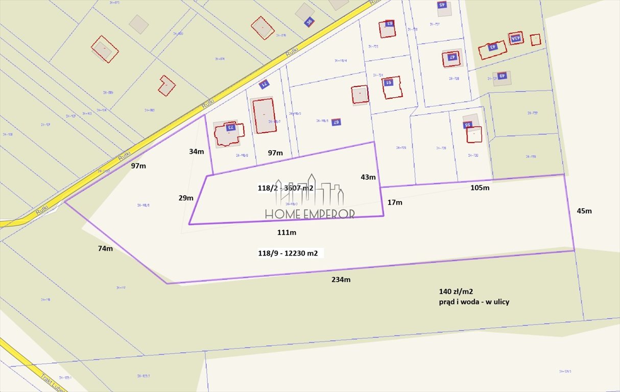 Polecam działkę 15 837 m² z mediami w Woli Karczewskiej: Wola Karczewska: Rutki