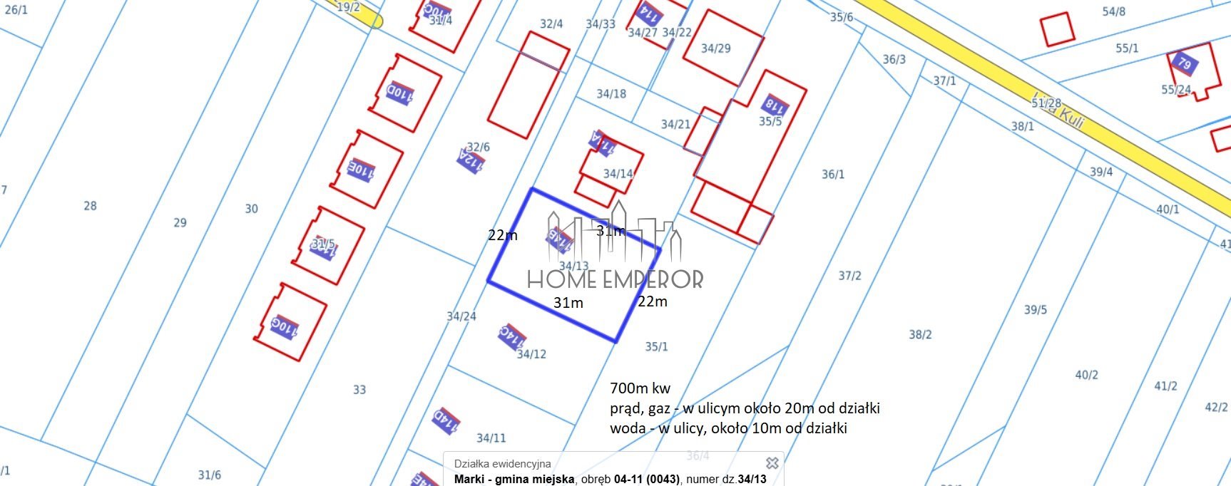 Działka budowlana na sprzedaż Marki, Leopolda Lisa Kuli  700m2 Foto 1