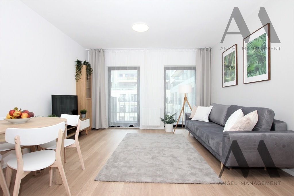 Nowoczesny apartament z balkonem i garażem w Angel River Wrocław, Walońska  42m2 Foto 1