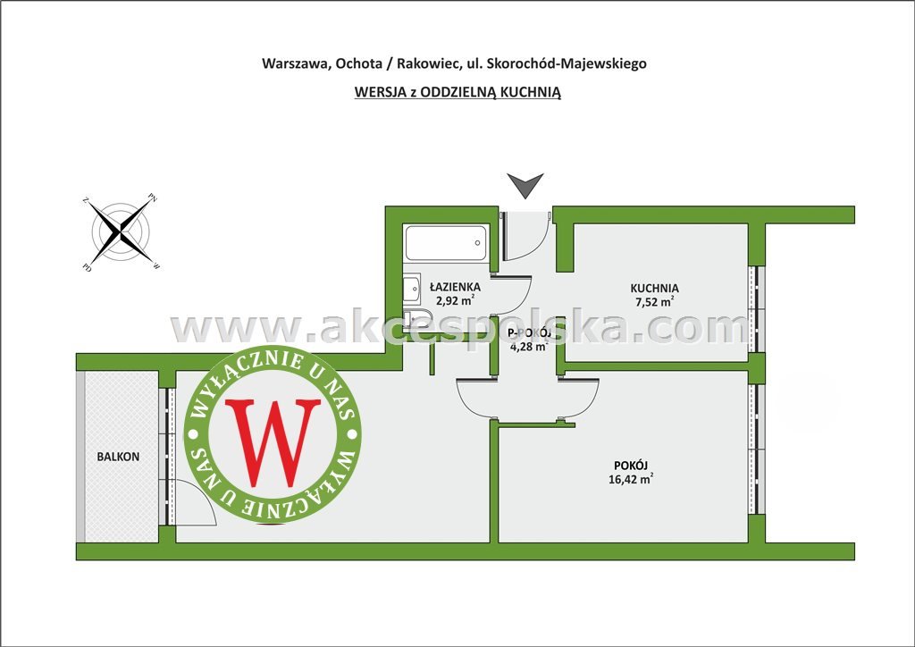 Mieszkanie dwupokojowe na sprzedaż Warszawa, Ochota, Rakowiec, Skorochód-Majewskiego  44m2 Foto 1