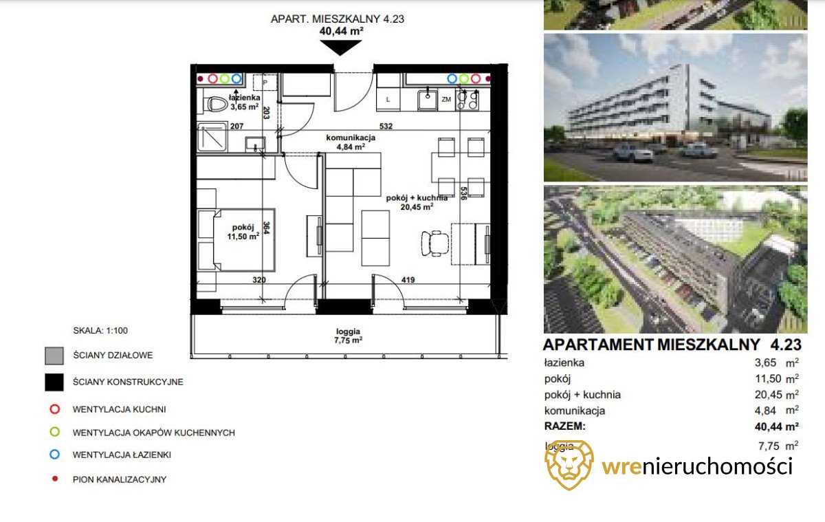 Mieszkanie dwupokojowe na sprzedaż Wrocław, Krzyki  40m2 Foto 2