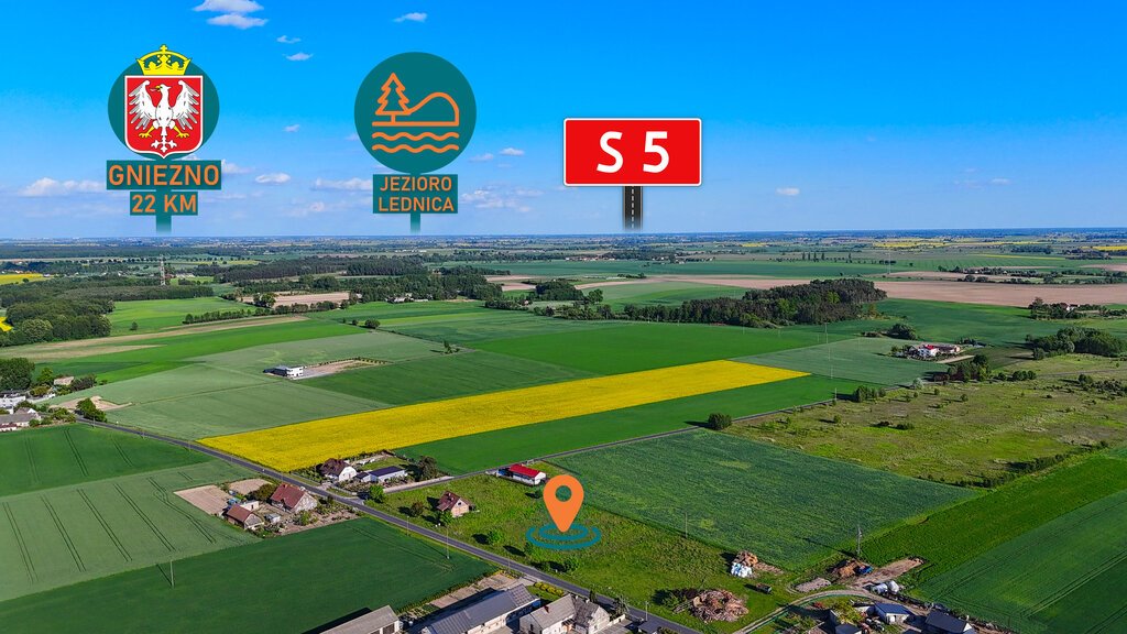 Uzbrojona działka 3846 m² z WZ Ujazd gm. Kiszkowo Ujazd  3 846m2 Foto 1