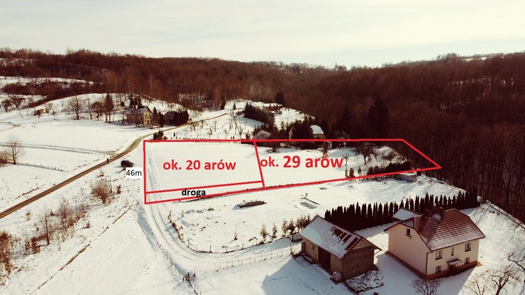 Widokowa działka 20 arów z WZ na dom, media, asfalt Hermanowa  2 000m2 Foto 1