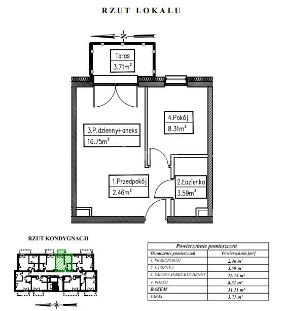 Mieszkanie dwupokojowe na sprzedaż Wrocław, Gaj  31m2 Foto 1