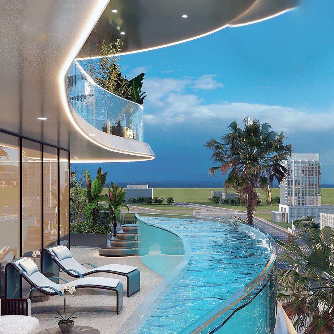 Luksusowy apartament 95 m² z prywatnym basenem i widokami Zjednoczone Emiraty Arabskie, Jumeirah Village Triangle, Jumeirah Village Triangle, Jumeirah Village Triang  95m2 Foto 1