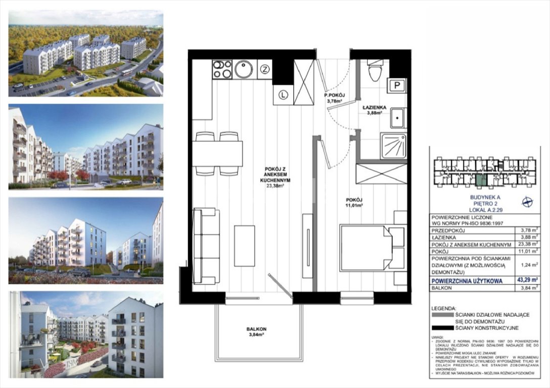 Mieszkanie dwupokojowe na sprzedaż Gdańsk, Orunia Górna, Wielkopolska  43m2 Foto 7