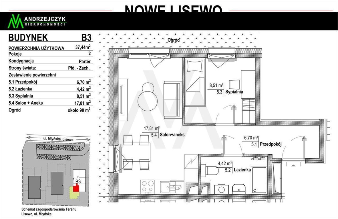 Nowe Lisewo 38m2 z ogródkiem, deweloperski, gotowe! Lisewo, Nowe Lisewo, Nowe Lisewo, Młyńska  38m2 Foto 1