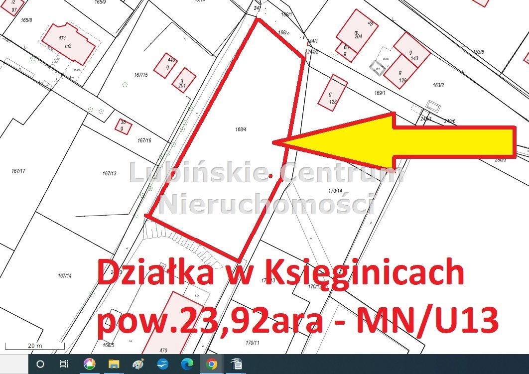 Sprzedam działkę usługową 23,92 ha z mediami w Księginicach Księginice  24m2 Foto 1