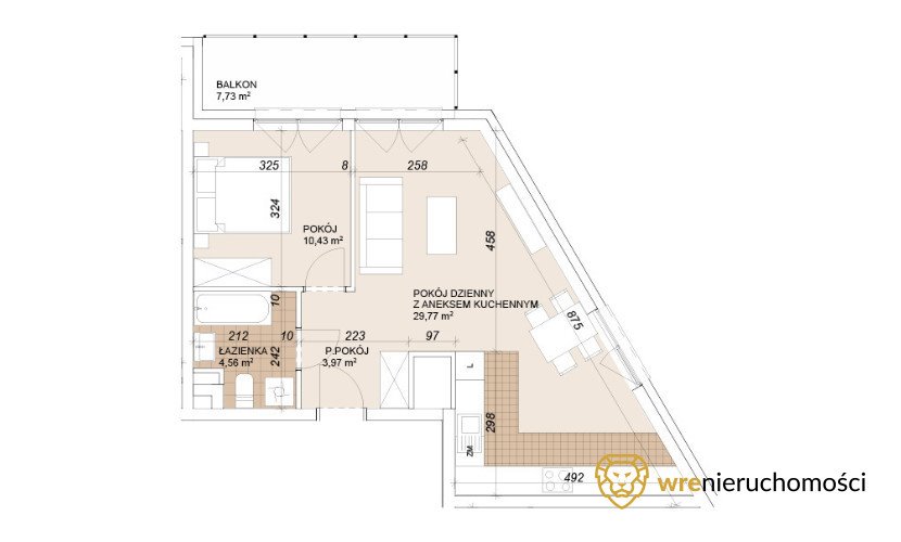 Mieszkanie dwupokojowe na sprzedaż Wrocław, Szczepin, Gnieźnieńska  49m2 Foto 1