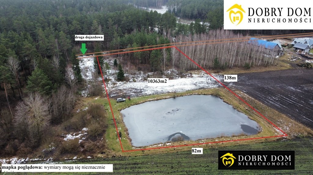 Działka z stawem i lasem, 1 ha, Waliły, gm. Gródek Waliły  10 363m2 Foto 1